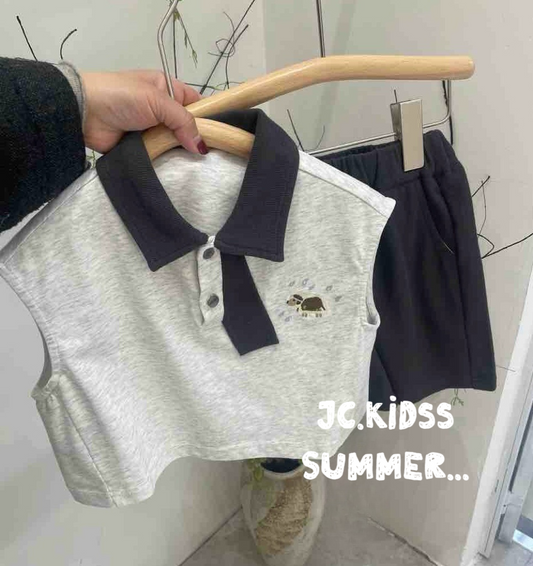 Polo Collar Vest Set