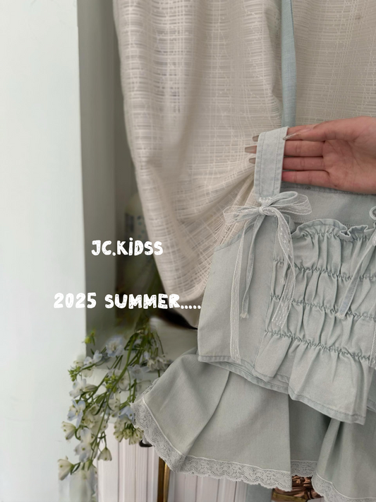 denim tie-strap vest set
