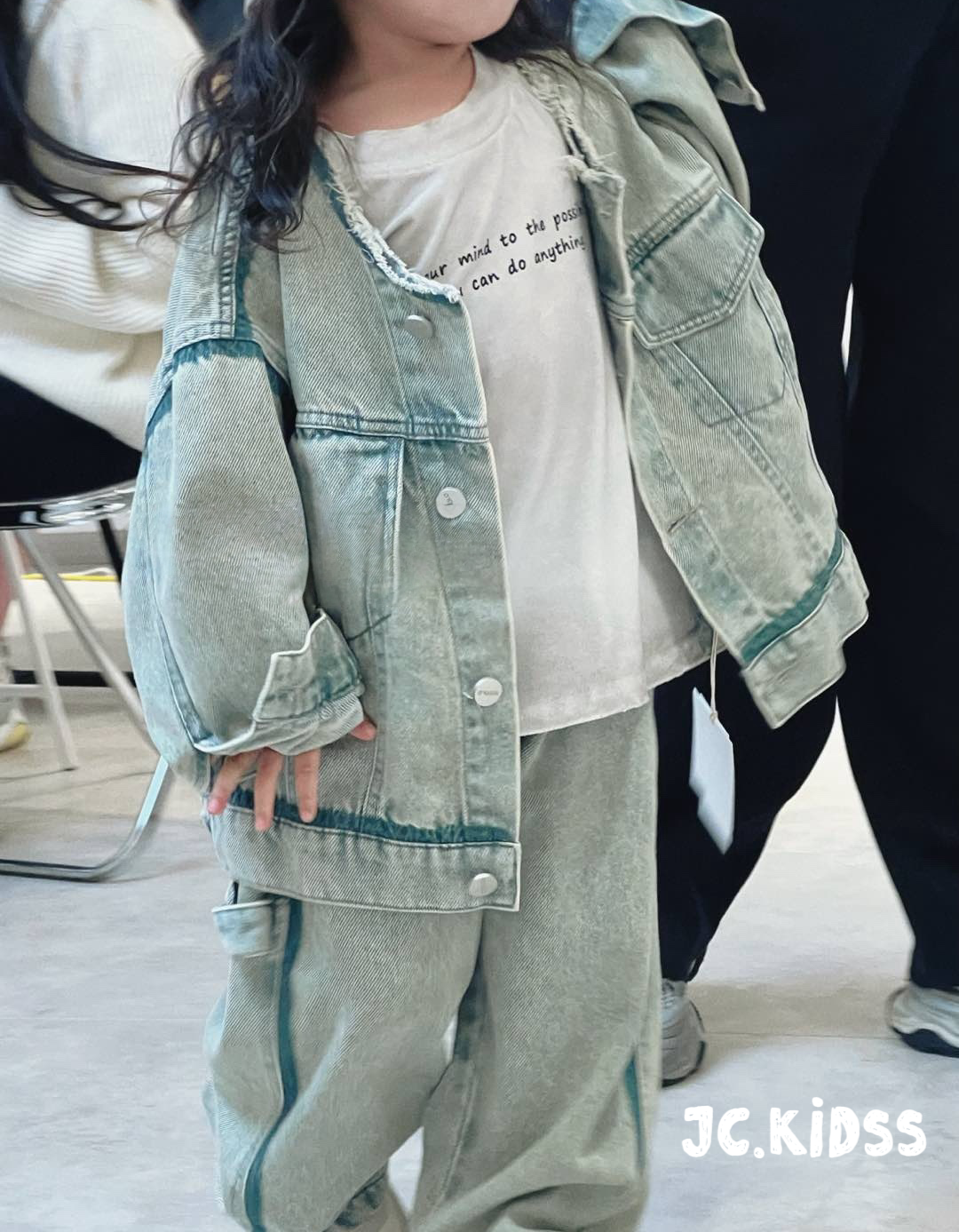 Collarless Denim Jacket