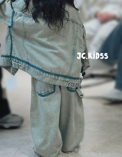 Collarless Denim Jacket