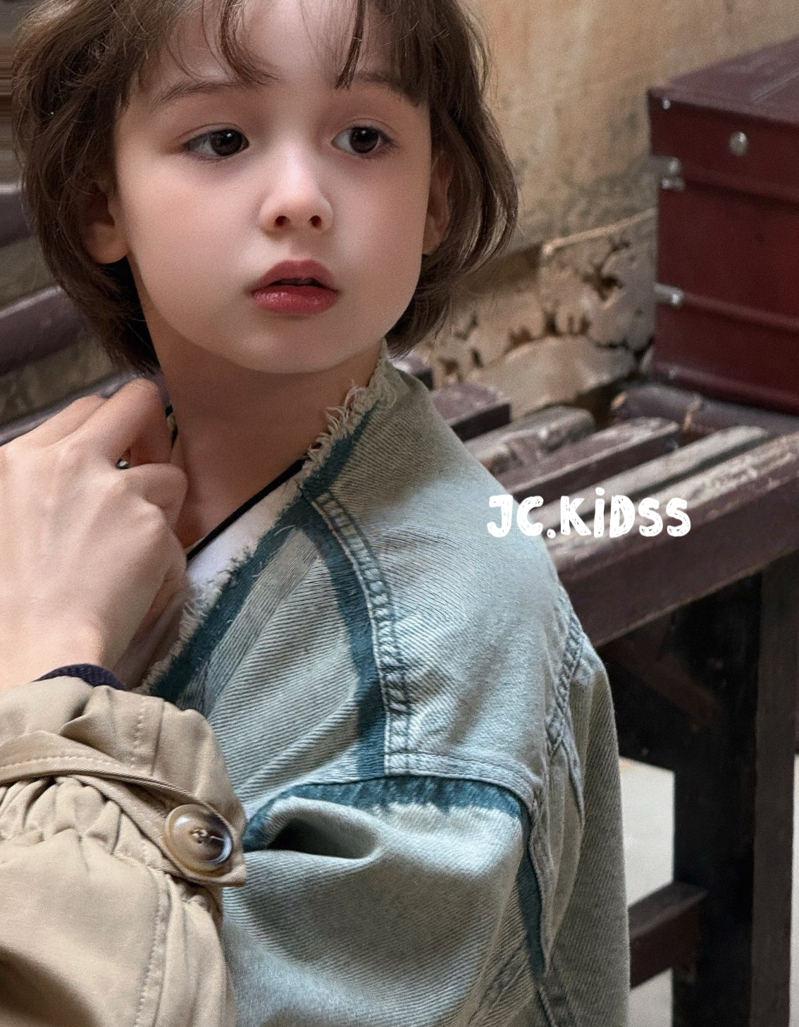 Collarless Denim Jacket