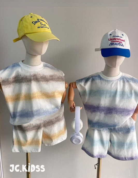 colorful striped tank top set